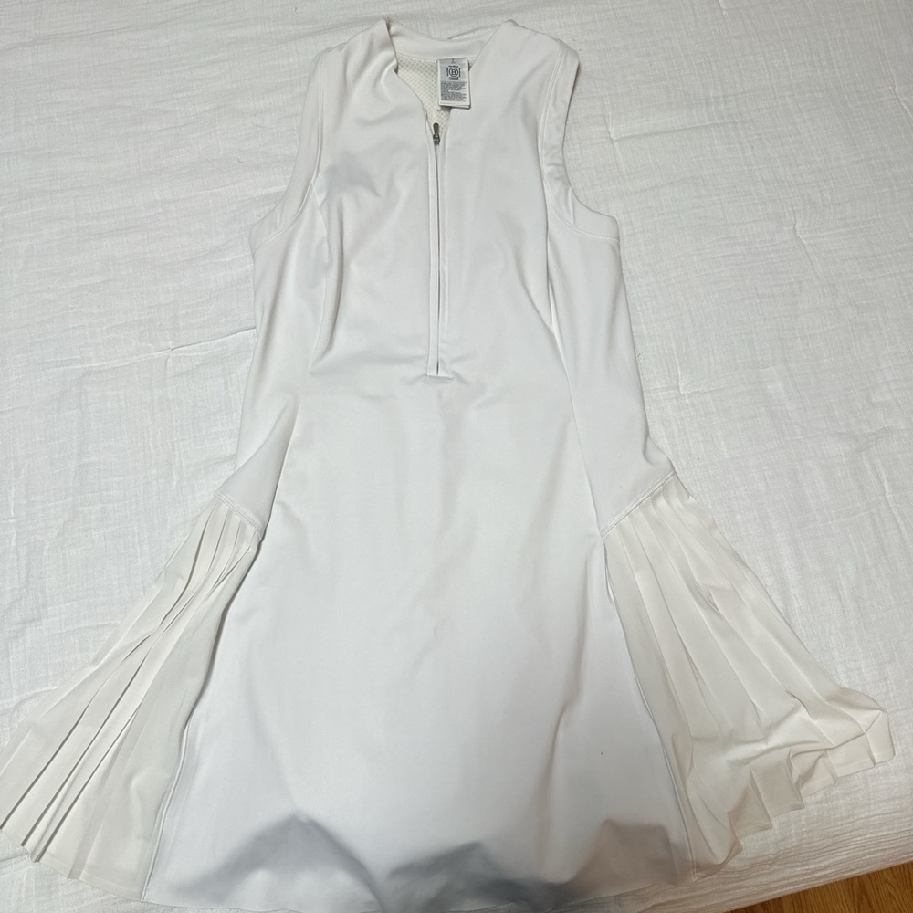 Athleta White Pleated Mini Dress